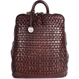 Women and Men Brown 12.5 Inch Leather Backpack with Adjustable Shoulder Strap